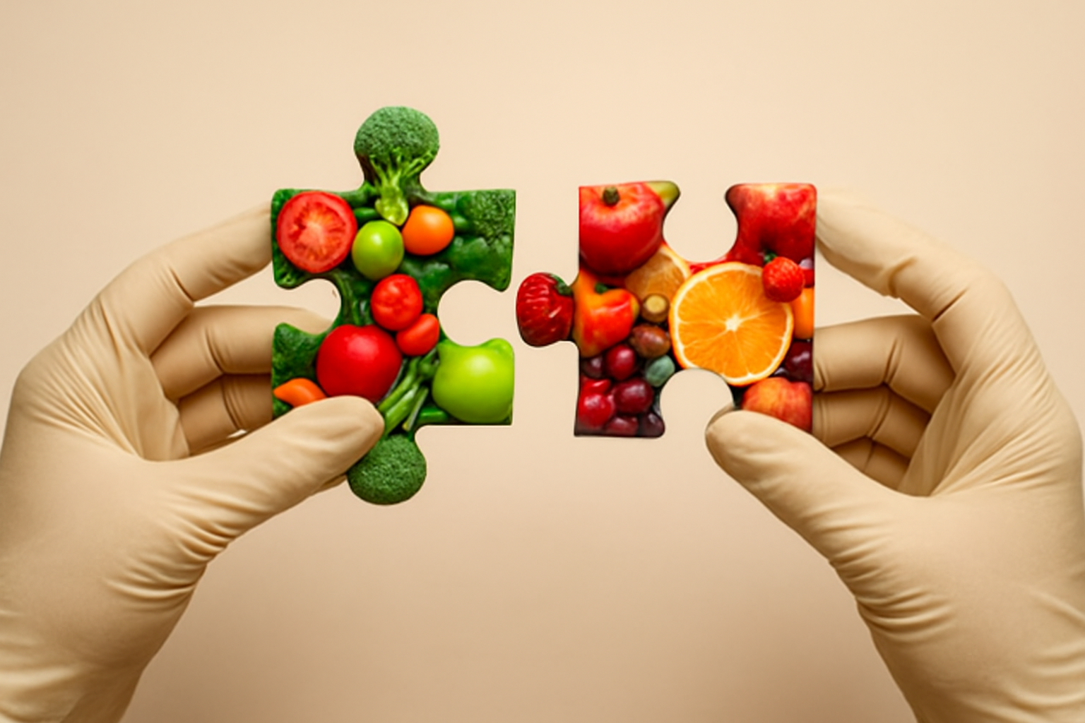 Symbolische Darstellung des Zusammenhangs von Ernährung und Darmgesundheit